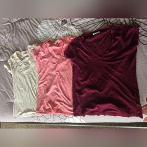 Ambiance Women's Tops - Cream, Pink, and Burgundy